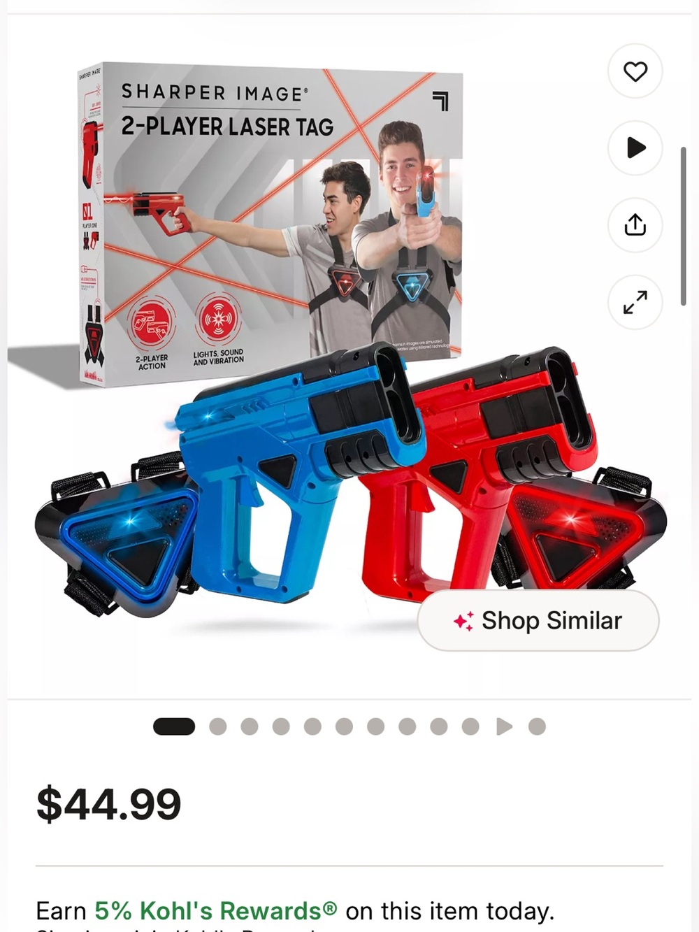 Sharper Image Red & Blue 2-Player Laser Tag Blasters